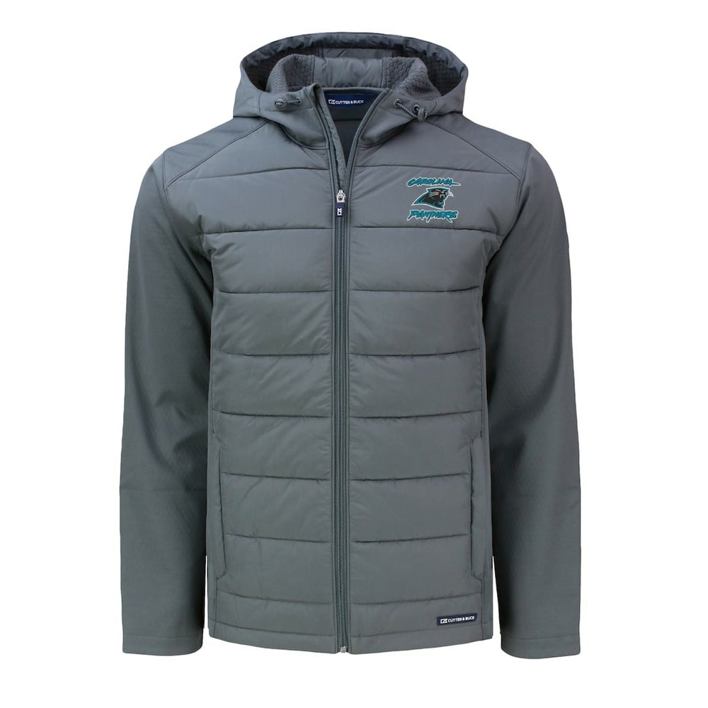 Carolina Panthers Cutter & Buck Evoke Hybrid Eco Softshell Recycled Full-Zip Hoodie Jacket | NFL Hot