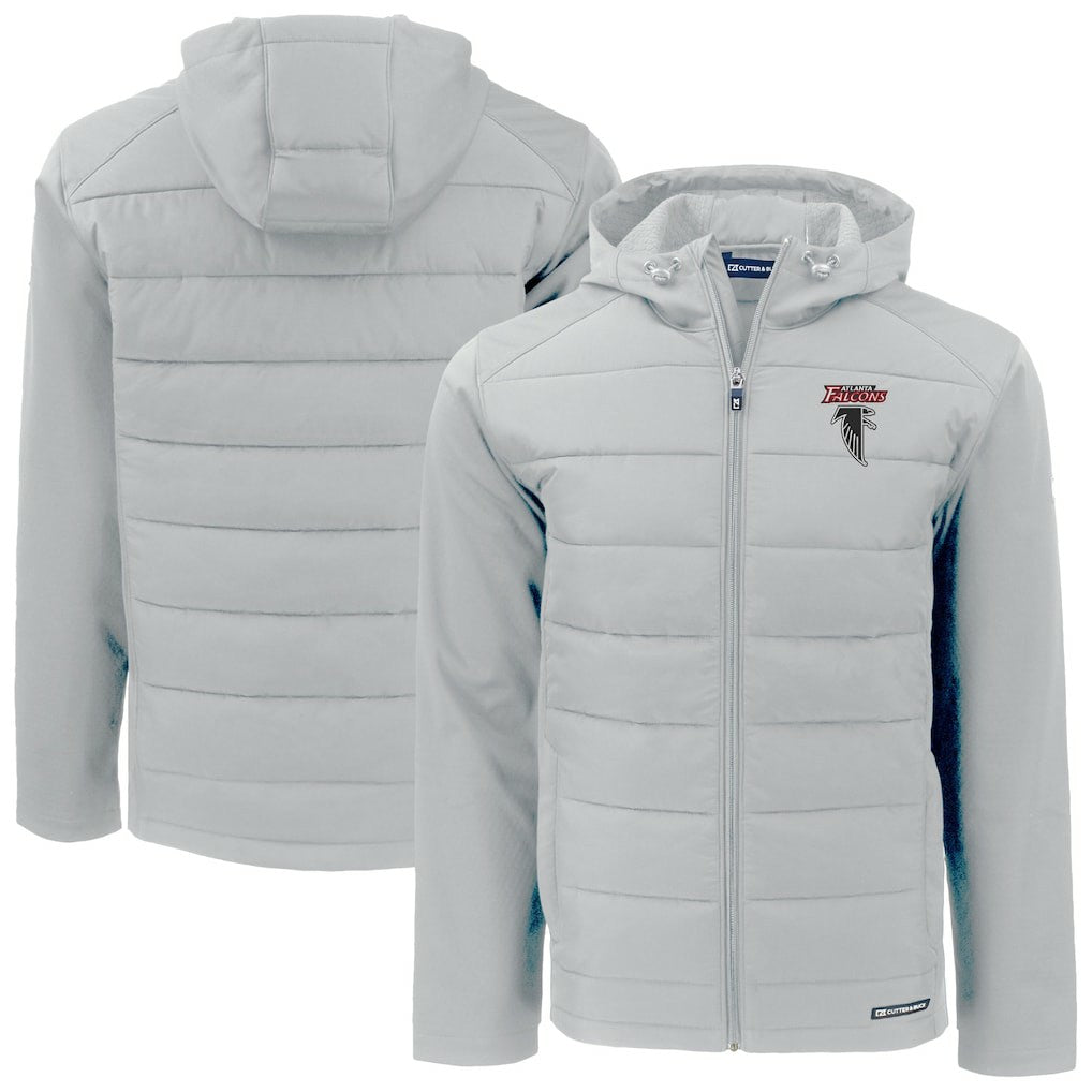 Atlanta Falcons Cutter & Buck Evoke Hybrid Eco Softshell Recycled Full-Zip Hoodie Jacket | NFL Online
