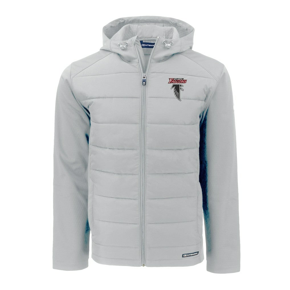 Atlanta Falcons Cutter & Buck Evoke Hybrid Eco Softshell Recycled Full-Zip Hoodie Jacket | NFL Online