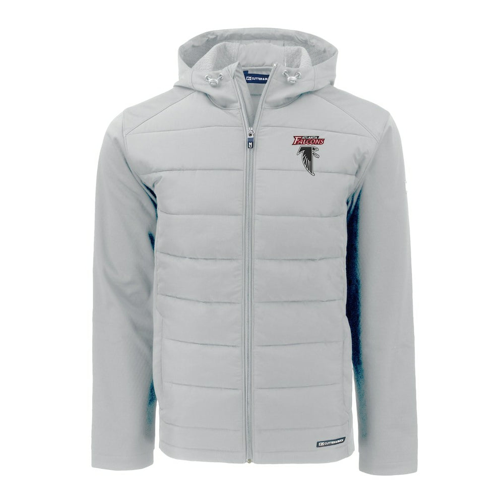Atlanta Falcons Cutter & Buck Evoke Hybrid Eco Softshell Recycled Full-Zip Hoodie Jacket | NFL Online
