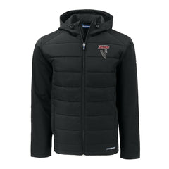 Atlanta Falcons Cutter & Buck Evoke Hybrid Eco Softshell Recycled Full-Zip Hoodie Jacket | NFL Discount