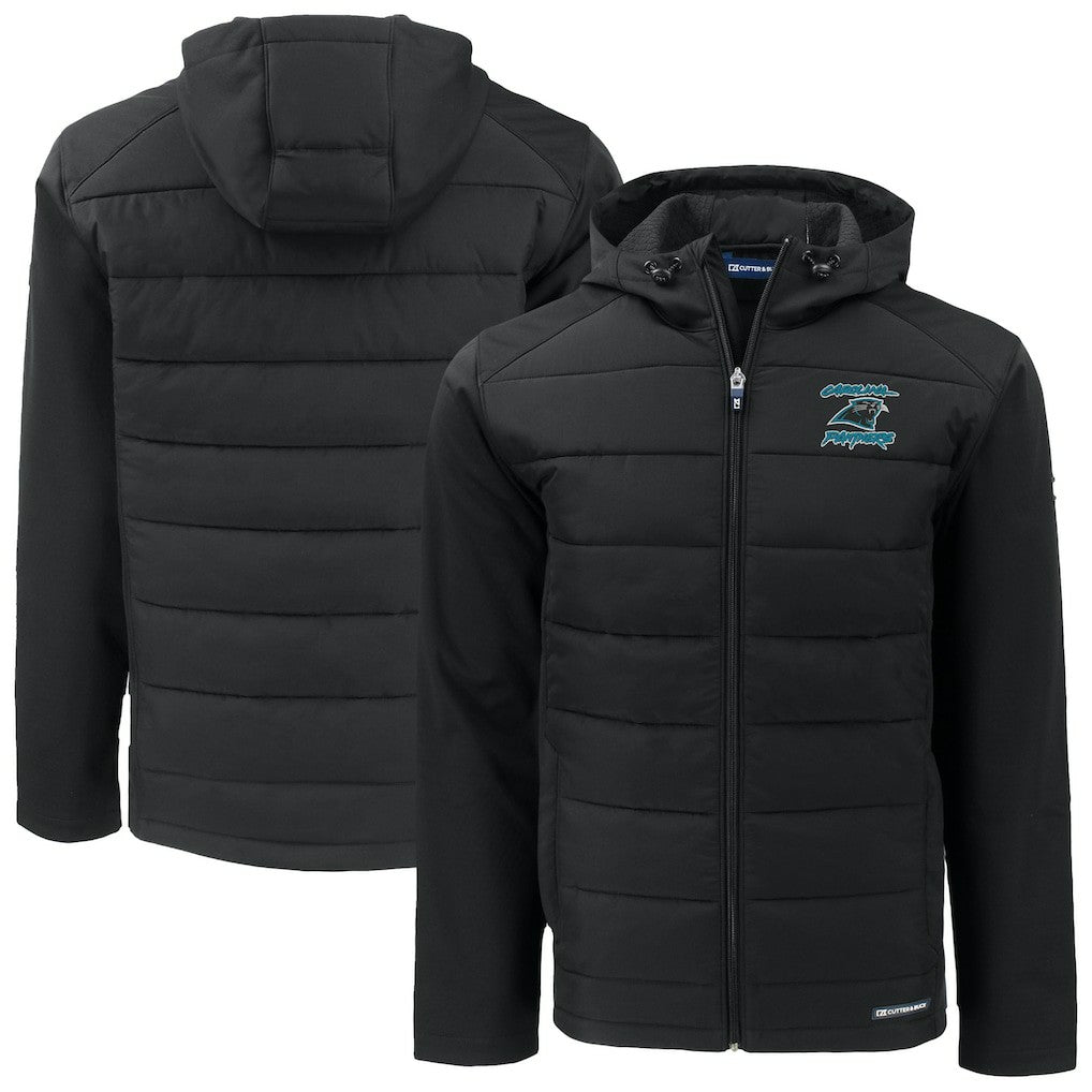 Carolina Panthers Cutter & Buck Evoke Hybrid Eco Softshell Recycled Full-Zip Hoodie Jacket | NFL Online