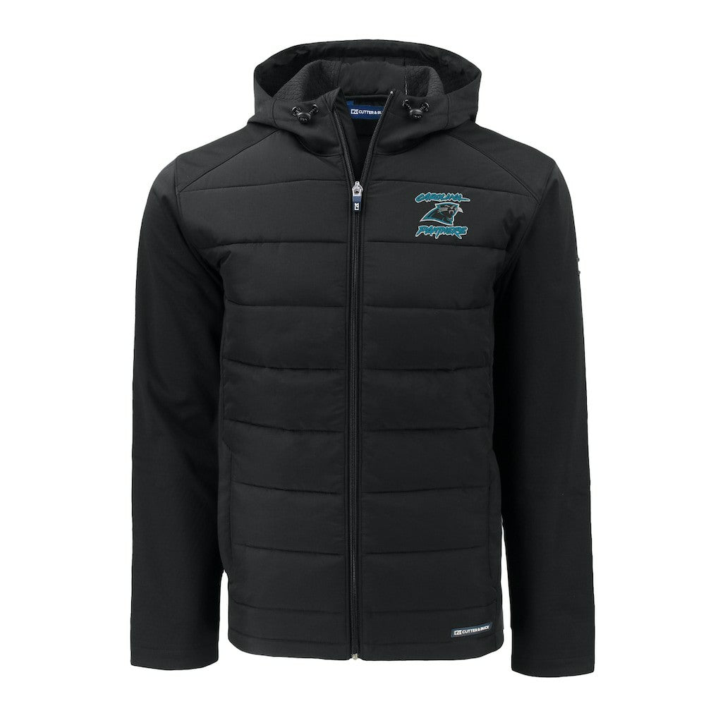 Carolina Panthers Cutter & Buck Evoke Hybrid Eco Softshell Recycled Full-Zip Hoodie Jacket | NFL Online