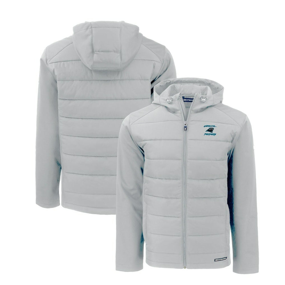 Carolina Panthers Cutter & Buck Evoke Hybrid Eco Softshell Recycled Full-Zip Hoodie Jacket | NFL Hot