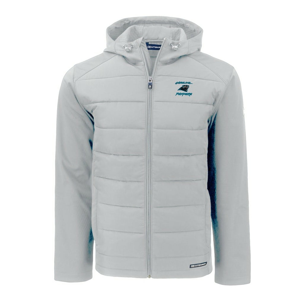 Carolina Panthers Cutter & Buck Evoke Hybrid Eco Softshell Recycled Full-Zip Hoodie Jacket | NFL Hot