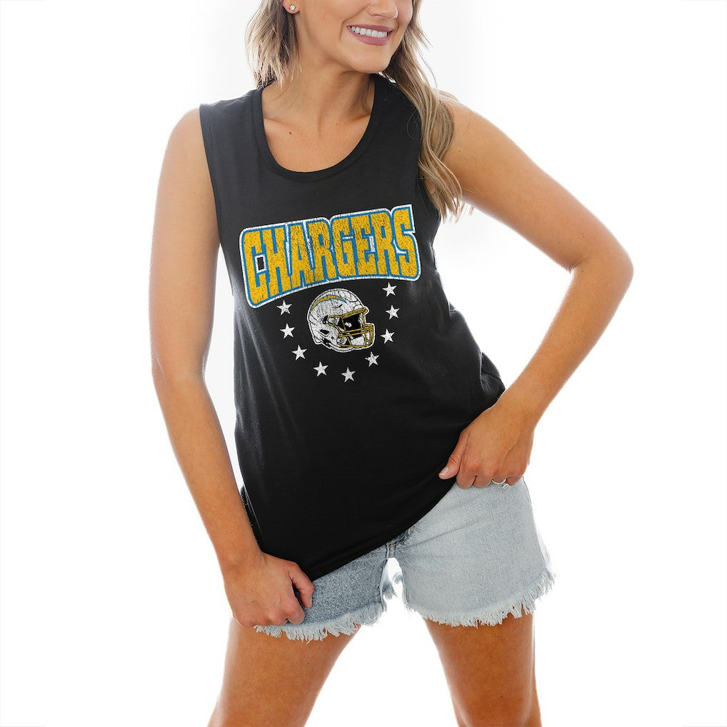 Los Angeles Chargers Gameday Couture Women's Baby You're A Star Racerback Scoop Neck Tapered Tank Top | NFL US
