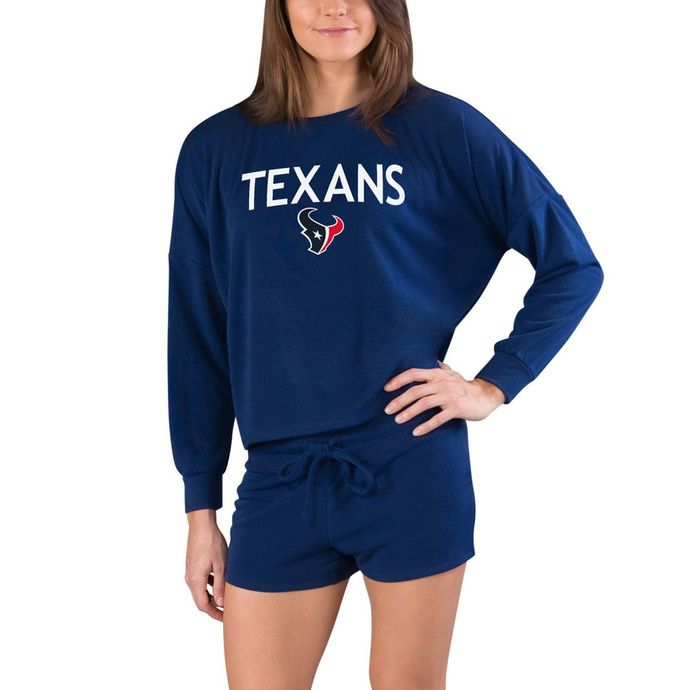 Houston Texans Concepts Sport Women's Gather Long Sleeve Top & Shorts Set | NFL On sale