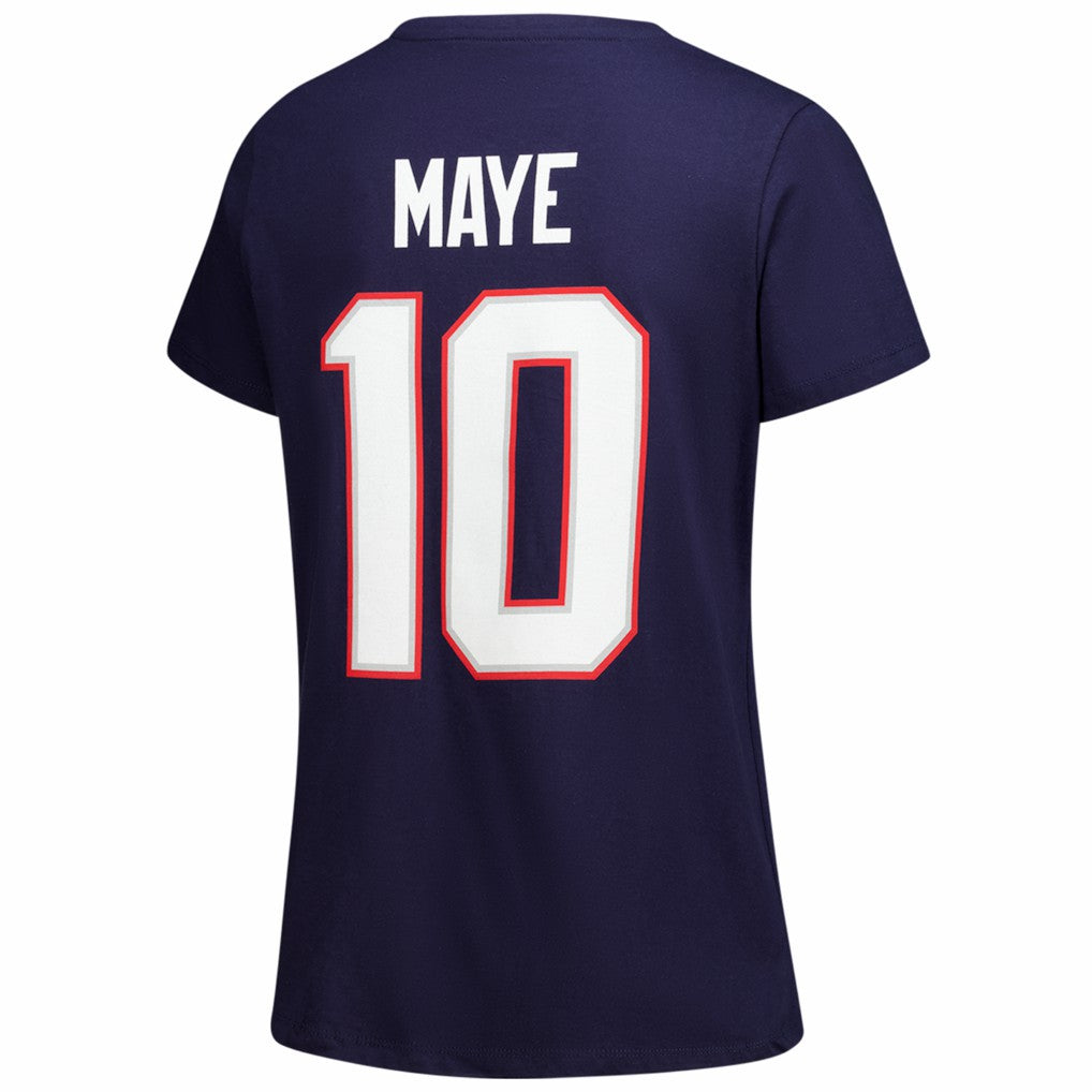 New England Patriots Drake Maye  Women's Plus Size Name & Number V-Neck T-Shirt | NFL Discount