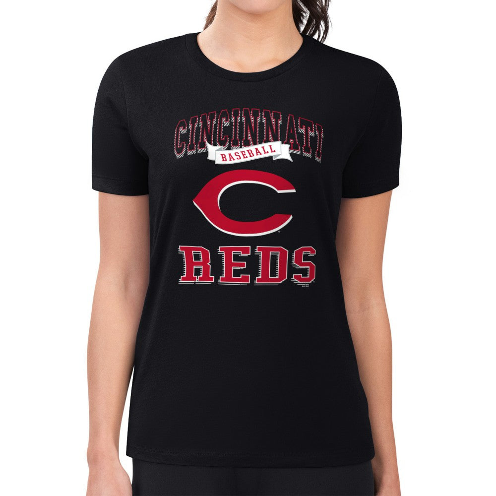 Cincinnati Reds G-III 4Her by Carl Banks Women's Super-Slim Fit Lightweight Team Logo Graphic T-Shirt - MLB T-shirts