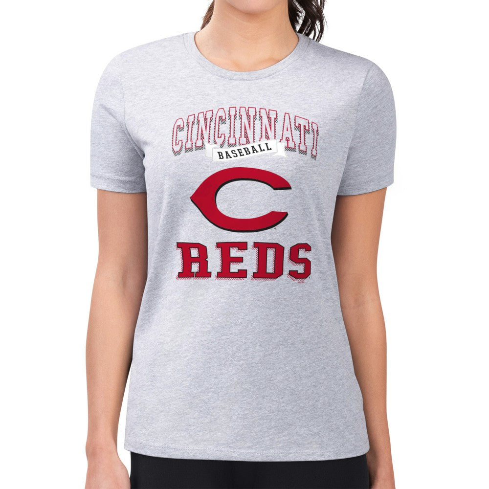 Cincinnati Reds G-III 4Her by Carl Banks Women's Super-Slim Fit Lightweight Team Logo Graphic T-Shirt - MLB T-shirts