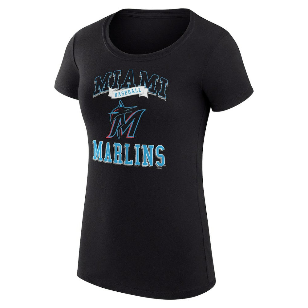 Miami Marlins G-III 4Her by Carl Banks Women's Super-Slim Fit Lightweight Team Logo Graphic T-Shirt - MLB T-shirts