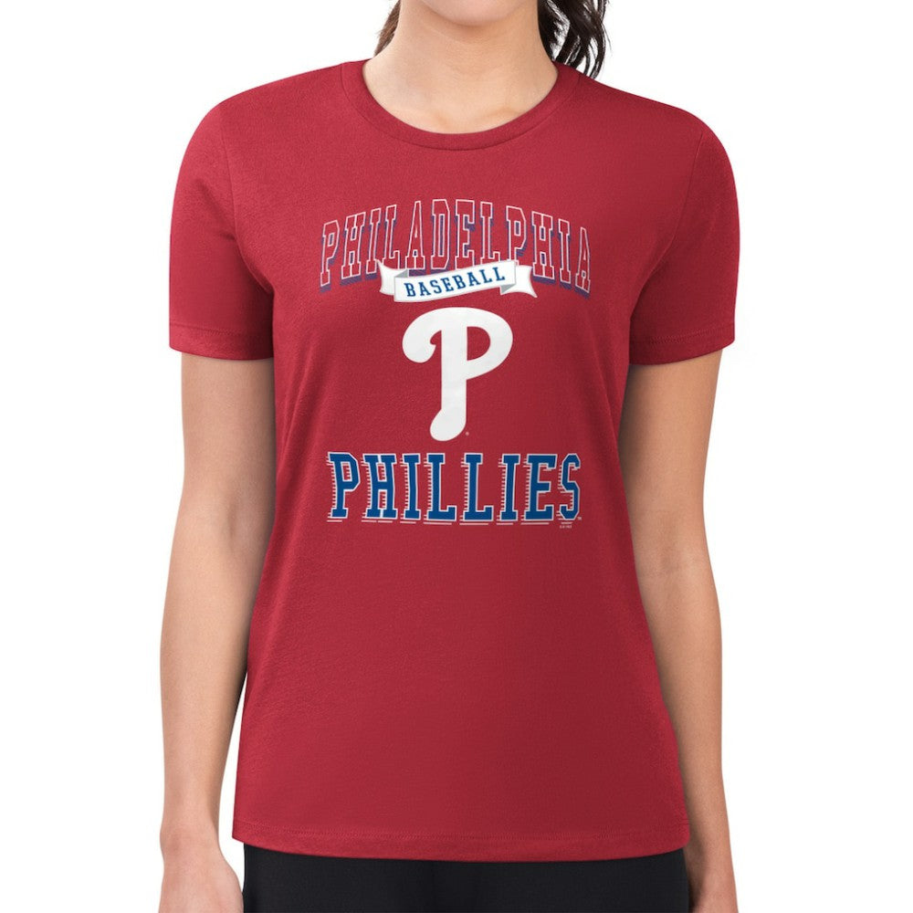 Philadelphia Phillies G-III 4Her by Carl Banks Women's Super-Slim Fit Lightweight Team Logo Graphic T-Shirt - MLB T-shirts