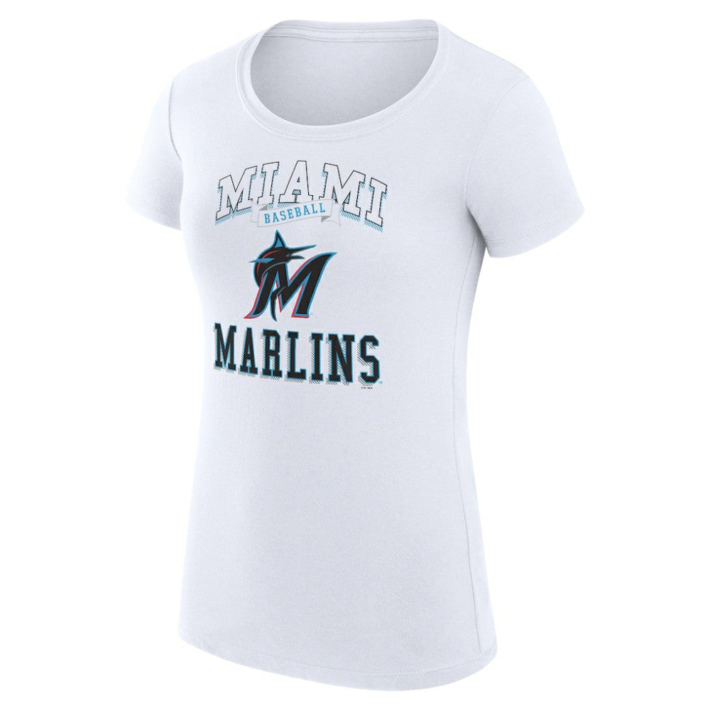 Miami Marlins G-III 4Her by Carl Banks Women's Super-Slim Fit Lightweight Team Logo Graphic T-Shirt - MLB T-shirts