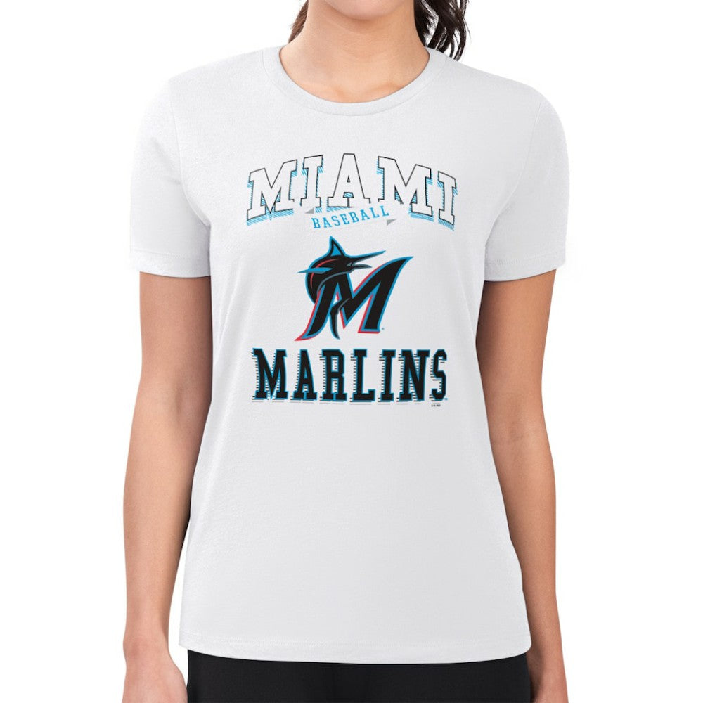 Miami Marlins G-III 4Her by Carl Banks Women's Super-Slim Fit Lightweight Team Logo Graphic T-Shirt - MLB T-shirts