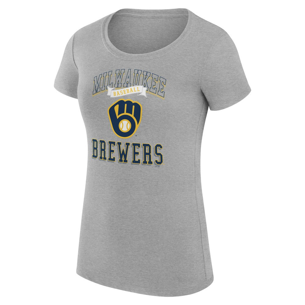 Milwaukee Brewers G-III 4Her by Carl Banks Women's Super-Slim Fit Lightweight Team Logo Graphic T-Shirt - MLB T-shirts