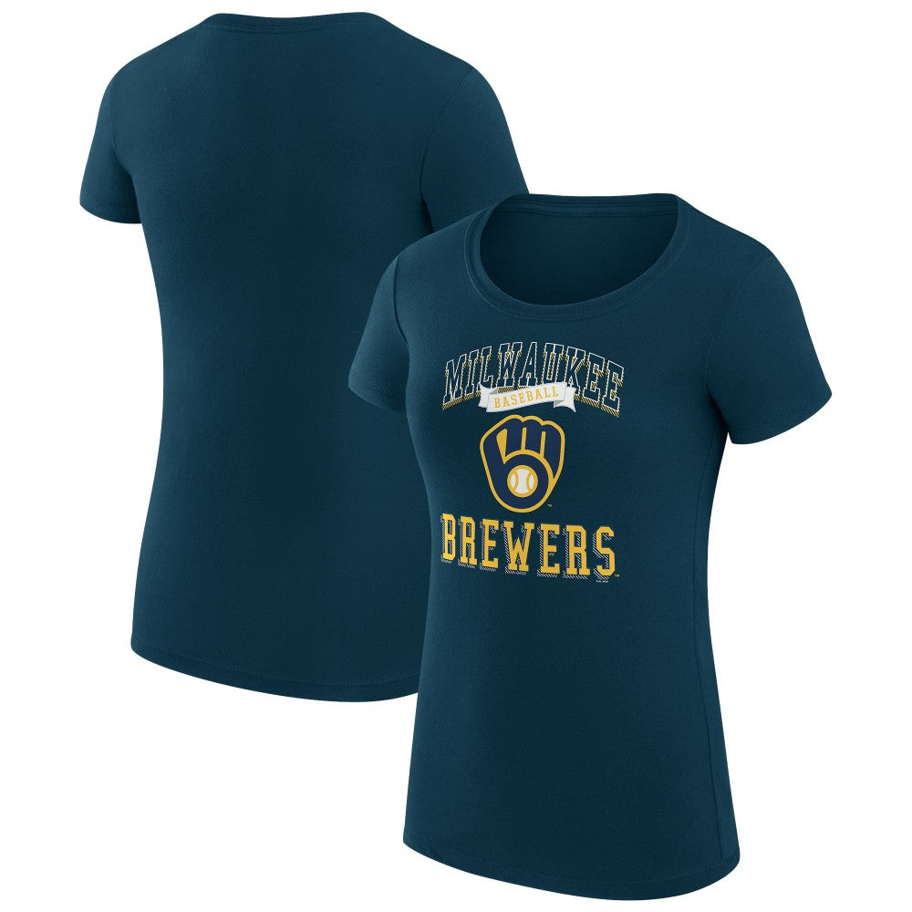 Milwaukee Brewers G-III 4Her by Carl Banks Women's Super-Slim Fit Lightweight Team Logo Graphic T-Shirt - MLB T-shirts