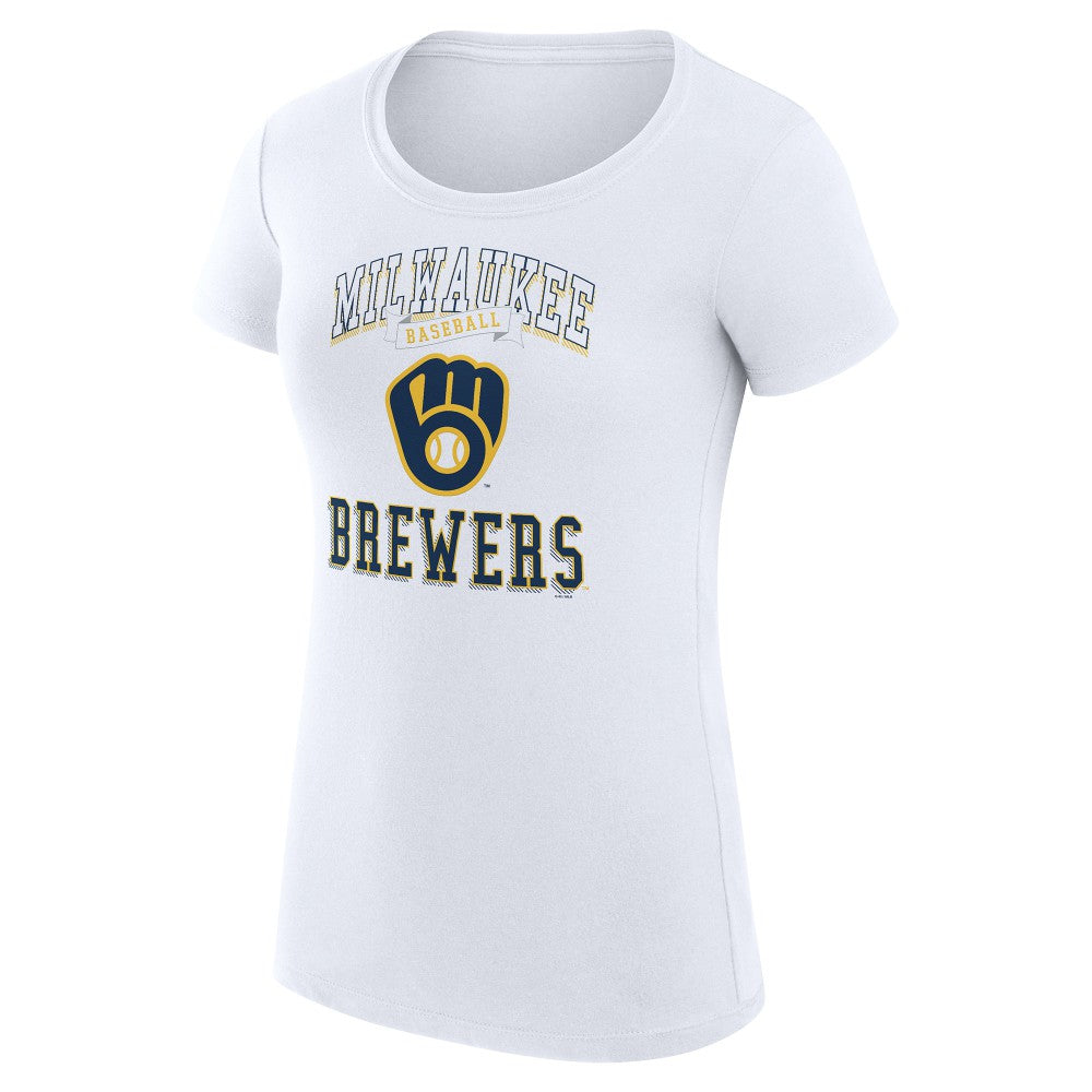 Milwaukee Brewers G-III 4Her by Carl Banks Women's Super-Slim Fit Lightweight Team Logo Graphic T-Shirt - MLB T-shirts