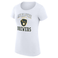 Milwaukee Brewers G-III 4Her by Carl Banks Women's Super-Slim Fit Lightweight Team Logo Graphic T-Shirt - MLB T-shirts