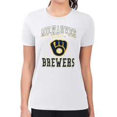 Milwaukee Brewers G-III 4Her by Carl Banks Women's Super-Slim Fit Lightweight Team Logo Graphic T-Shirt - MLB T-shirts