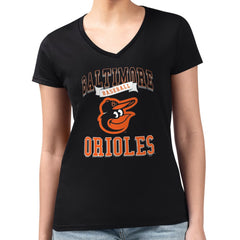Baltimore Orioles G-III 4Her by Carl Banks Women's Super-Slim Fit Lightweight Team Logo Graphic V-Neck T-Shirt - MLB T-shirts