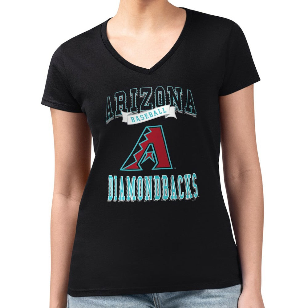 Arizona Diamondbacks G-III 4Her by Carl Banks Women's Super-Slim Fit Lightweight Team Logo Graphic V-Neck T-Shirt - MLB T-shirts