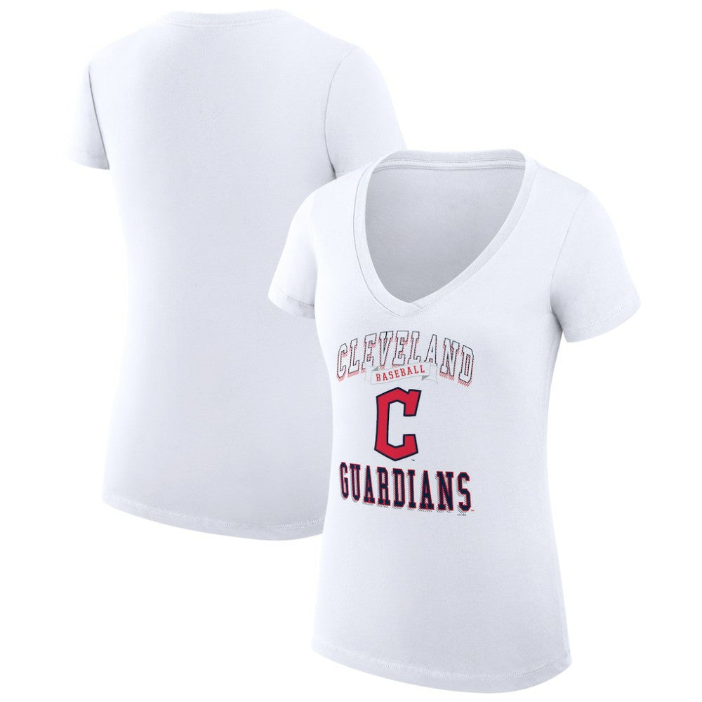 Cleveland Guardians G-III 4Her by Carl Banks Women's Super-Slim Fit Lightweight Team Logo Graphic V-Neck T-Shirt - MLB T-shirts