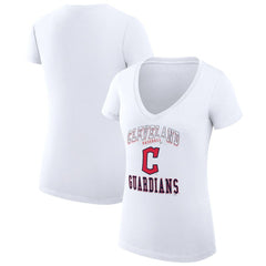 Cleveland Guardians G-III 4Her by Carl Banks Women's Super-Slim Fit Lightweight Team Logo Graphic V-Neck T-Shirt - MLB T-shirts