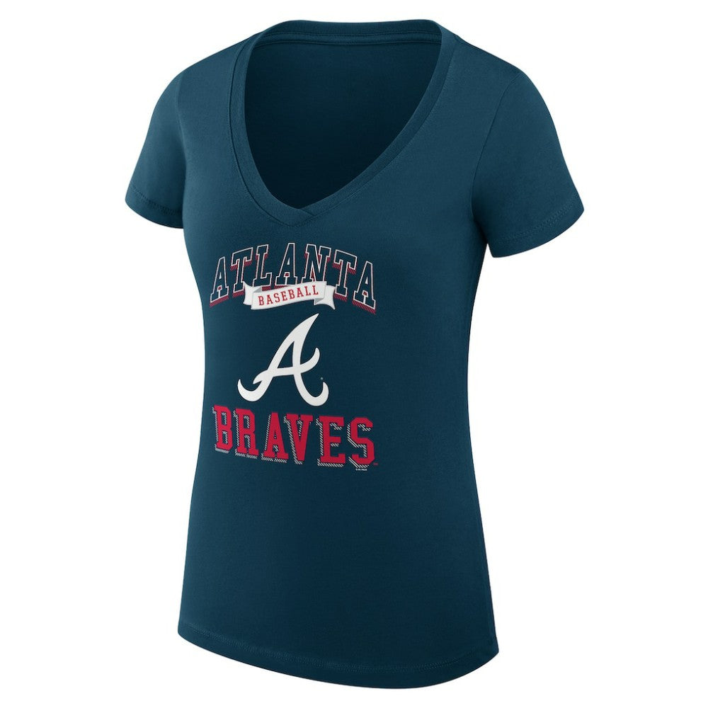 Atlanta Braves G-III 4Her by Carl Banks Women's Super-Slim Fit Lightweight Team Logo Graphic V-Neck T-Shirt - MLB T-shirts