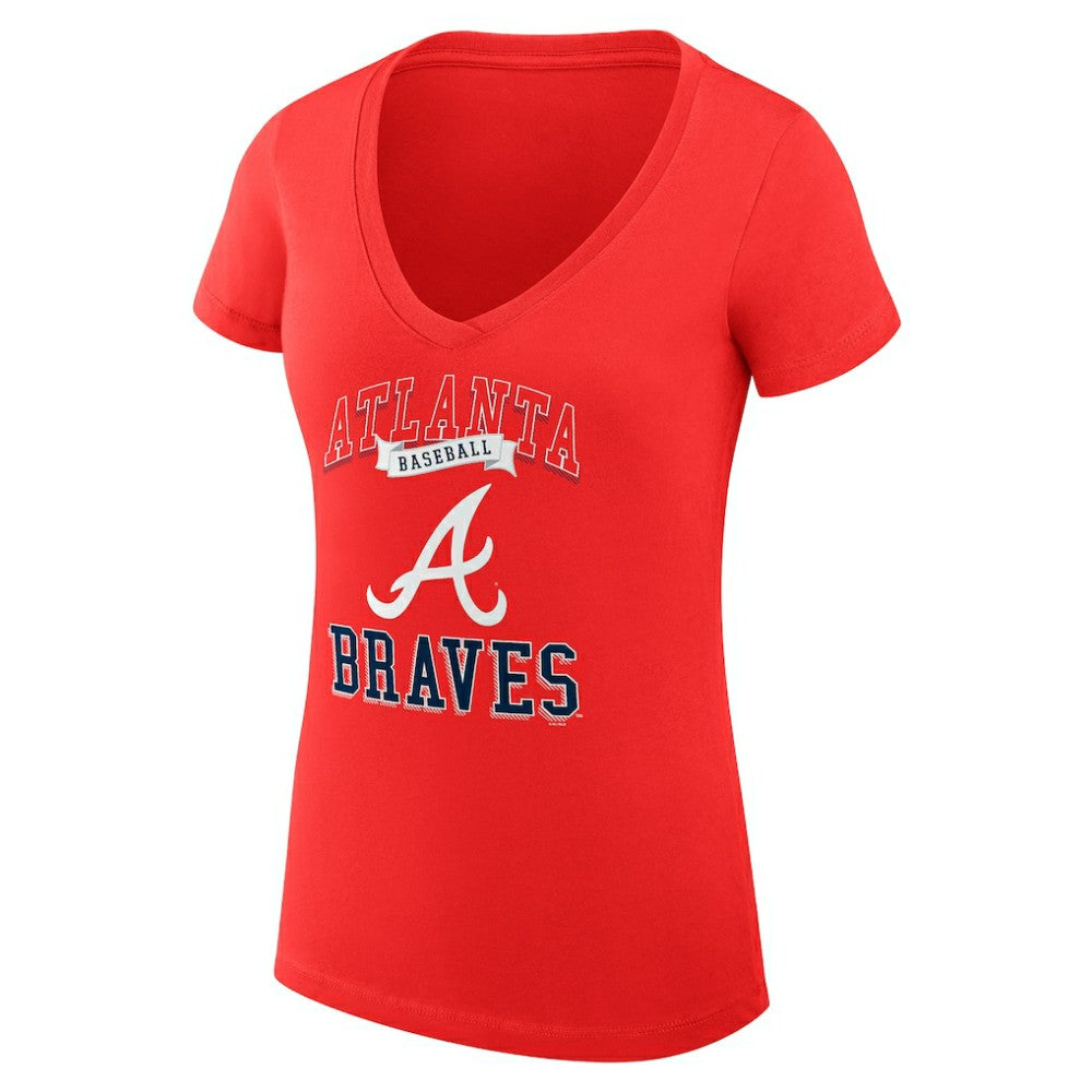 Atlanta Braves G-III 4Her by Carl Banks Women's Super-Slim Fit Lightweight Team Logo Graphic V-Neck T-Shirt - MLB T-shirts