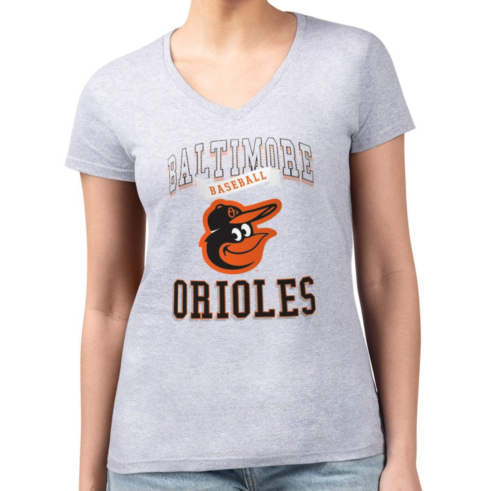 Baltimore Orioles G-III 4Her by Carl Banks Women's Super-Slim Fit Lightweight Team Logo Graphic V-Neck T-Shirt - MLB T-shirts