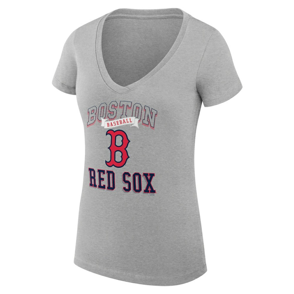 Boston Red Sox G-III 4Her by Carl Banks Women's Super-Slim Fit Lightweight Team Logo Graphic V-Neck T-Shirt - MLB T-shirts