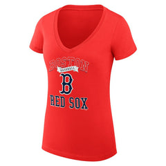 Boston Red Sox G-III 4Her by Carl Banks Women's Super-Slim Fit Lightweight Team Logo Graphic V-Neck T-Shirt - MLB T-shirts
