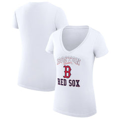 Boston Red Sox G-III 4Her by Carl Banks Women's Super-Slim Fit Lightweight Team Logo Graphic V-Neck T-Shirt - MLB T-shirts