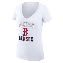 Boston Red Sox G-III 4Her by Carl Banks Women's Super-Slim Fit Lightweight Team Logo Graphic V-Neck T-Shirt - MLB T-shirts