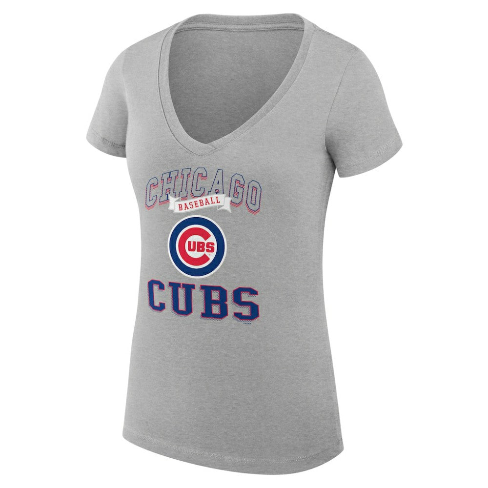 Chicago Cubs G-III 4Her by Carl Banks Women's Super-Slim Fit Lightweight Team Logo Graphic V-Neck T-Shirt - MLB T-shirts