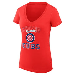 Chicago Cubs G-III 4Her by Carl Banks Women's Super-Slim Fit Lightweight Team Logo Graphic V-Neck T-Shirt - MLB T-shirts