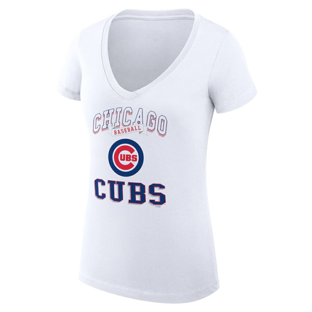 Chicago Cubs G-III 4Her by Carl Banks Women's Super-Slim Fit Lightweight Team Logo Graphic V-Neck T-Shirt - MLB T-shirts