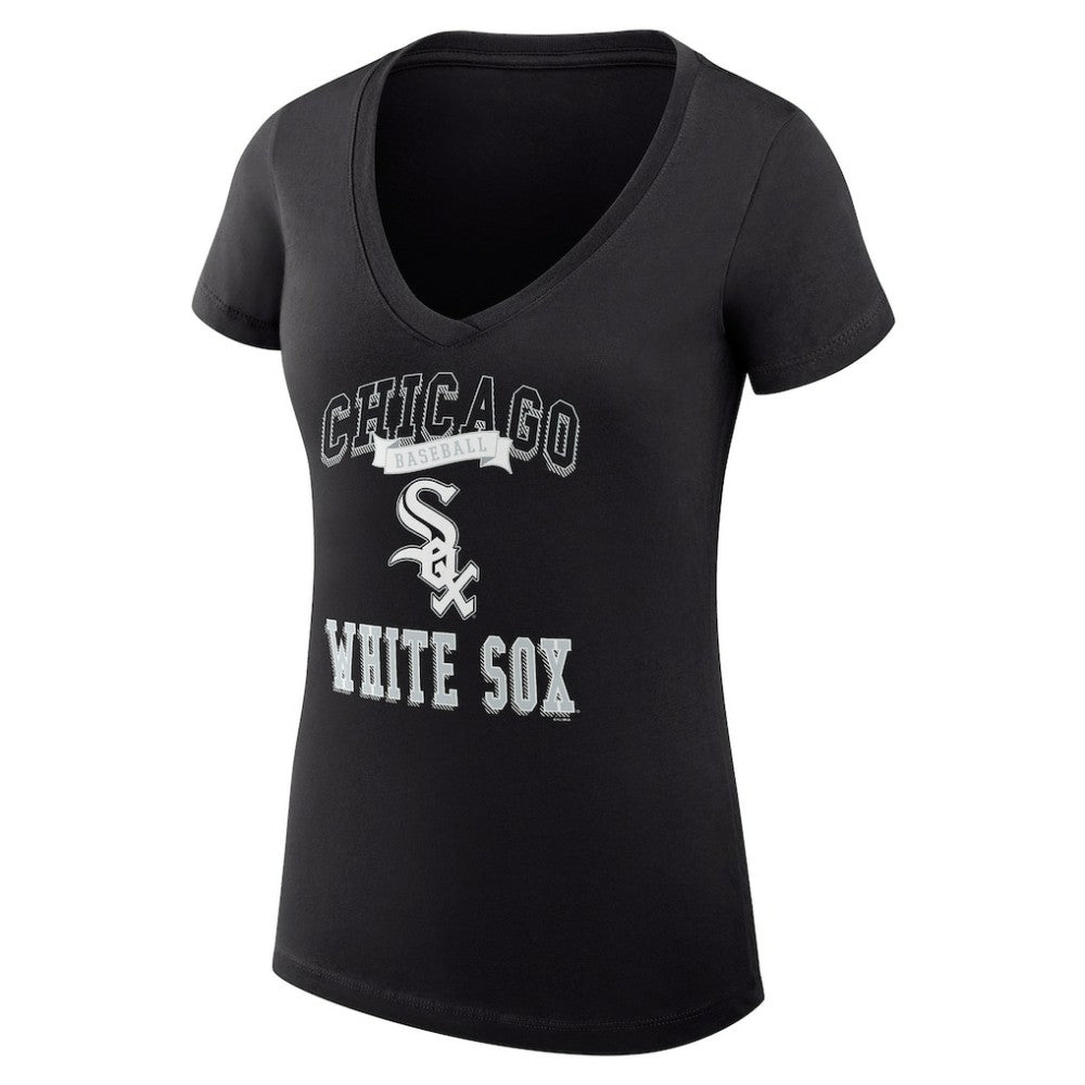 Chicago White Sox G-III 4Her by Carl Banks Women's Super-Slim Fit Lightweight Team Logo Graphic V-Neck T-Shirt - MLB T-shirts
