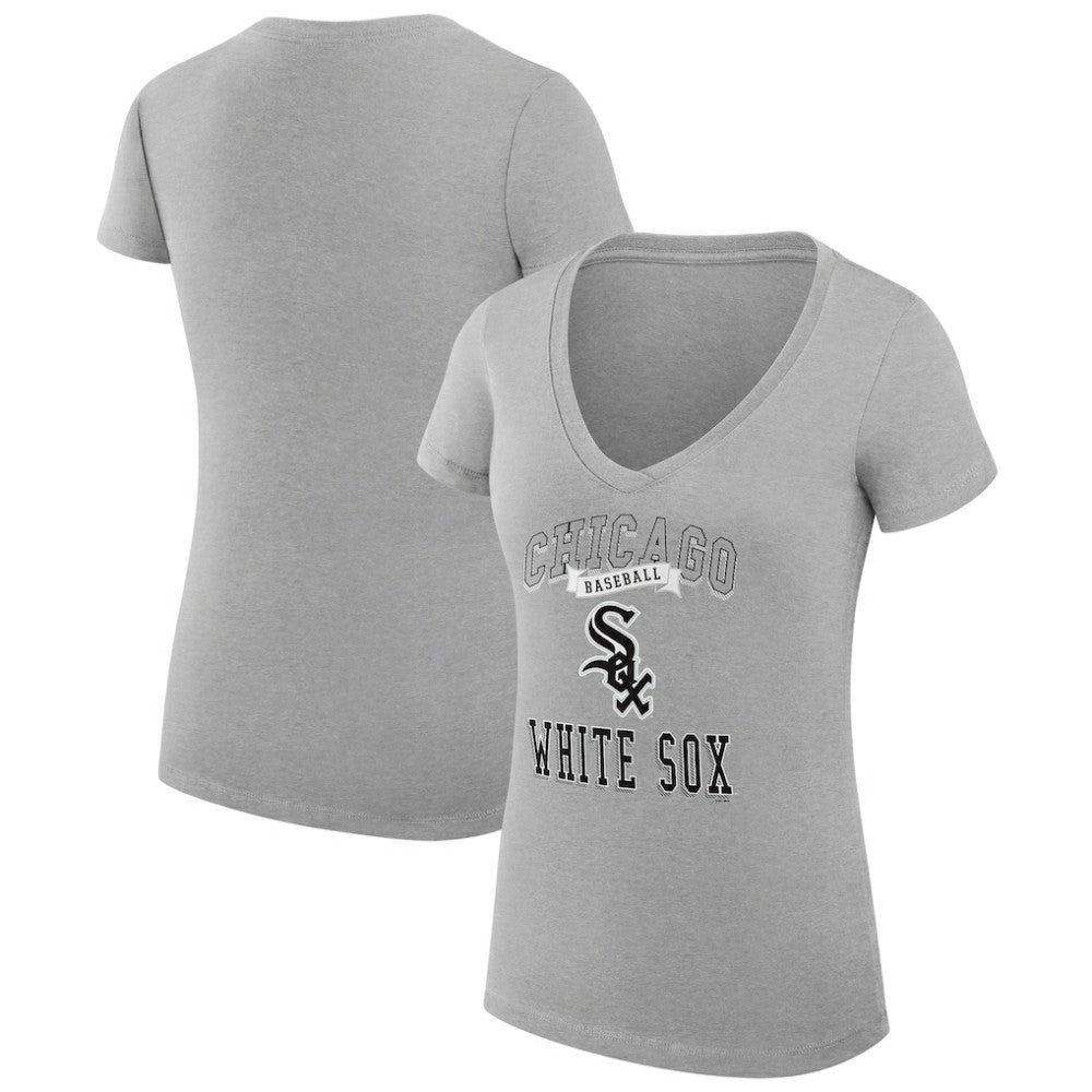 Chicago White Sox G-III 4Her by Carl Banks Women's Super-Slim Fit Lightweight Team Logo Graphic V-Neck T-Shirt - MLB T-shirts
