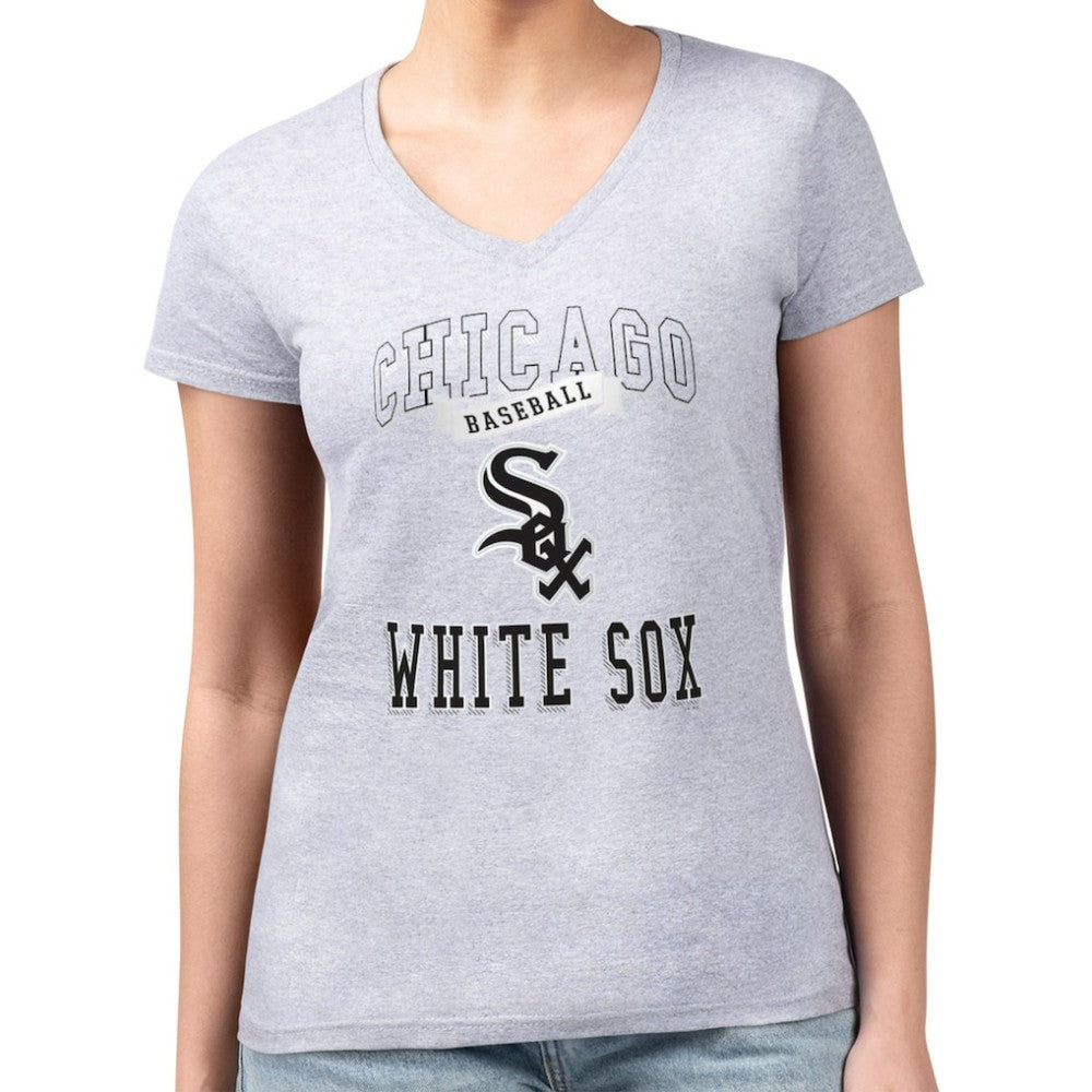 Chicago White Sox G-III 4Her by Carl Banks Women's Super-Slim Fit Lightweight Team Logo Graphic V-Neck T-Shirt - MLB T-shirts