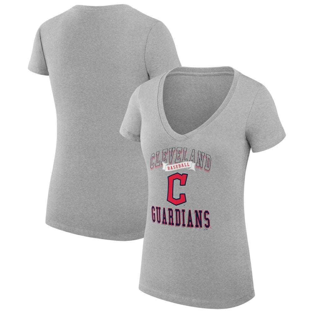 Cleveland Guardians G-III 4Her by Carl Banks Women's Super-Slim Fit Lightweight Team Logo Graphic V-Neck T-Shirt - MLB T-shirts