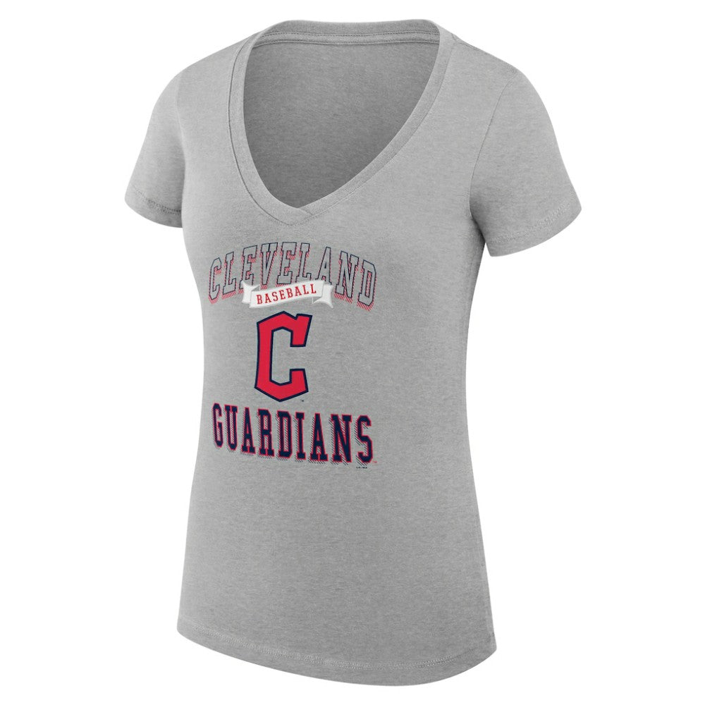 Cleveland Guardians G-III 4Her by Carl Banks Women's Super-Slim Fit Lightweight Team Logo Graphic V-Neck T-Shirt - MLB T-shirts