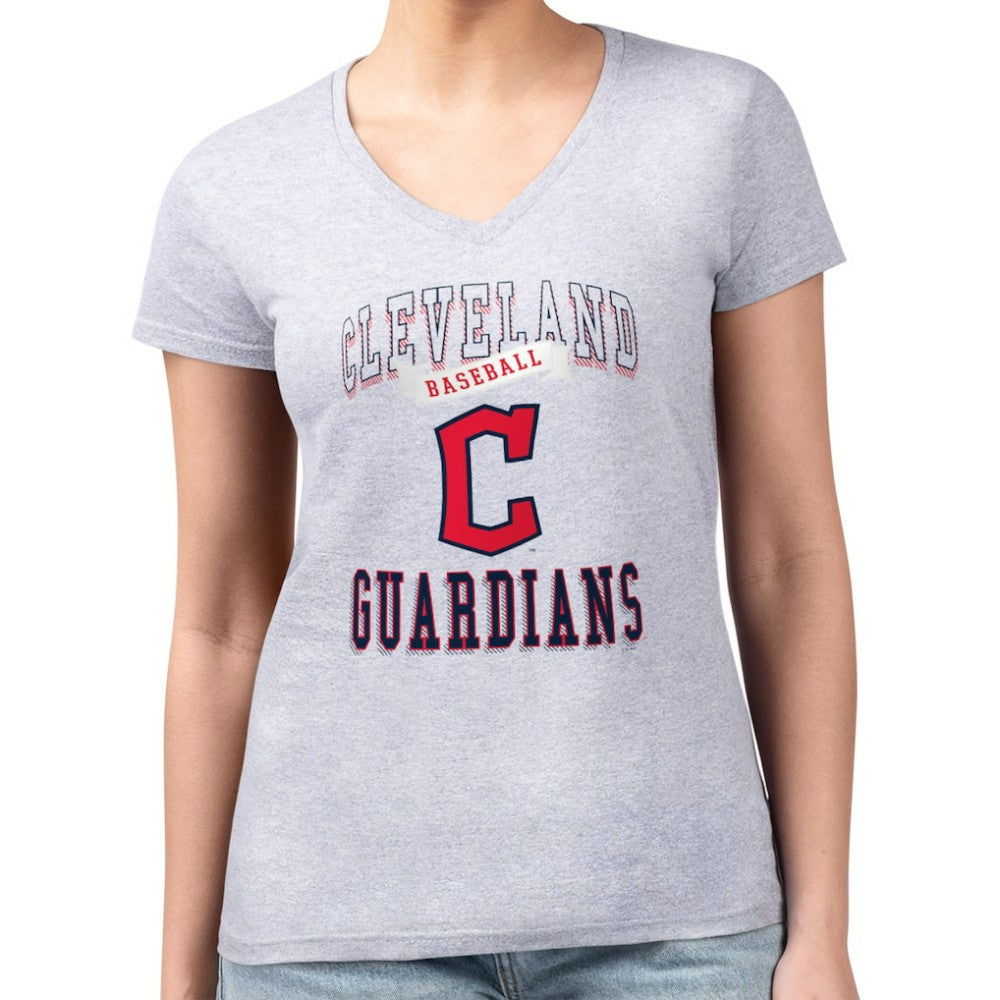 Cleveland Guardians G-III 4Her by Carl Banks Women's Super-Slim Fit Lightweight Team Logo Graphic V-Neck T-Shirt - MLB T-shirts