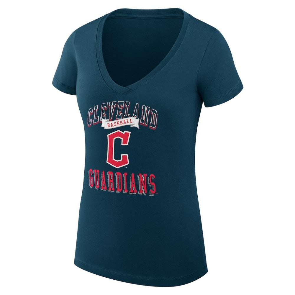 Cleveland Guardians G-III 4Her by Carl Banks Women's Super-Slim Fit Lightweight Team Logo Graphic V-Neck T-Shirt - MLB T-shirts