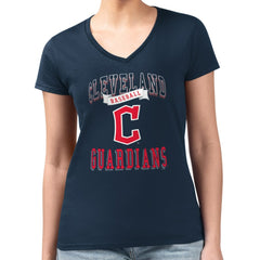Cleveland Guardians G-III 4Her by Carl Banks Women's Super-Slim Fit Lightweight Team Logo Graphic V-Neck T-Shirt - MLB T-shirts