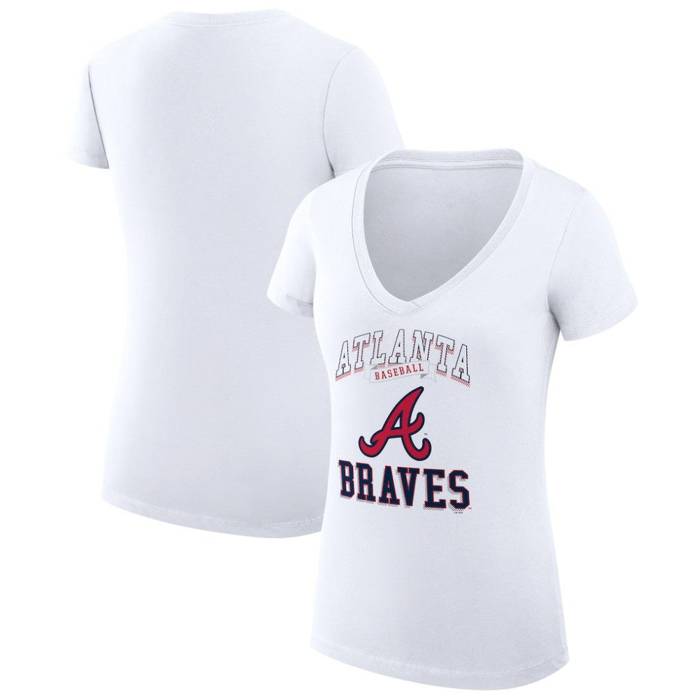 Atlanta Braves G-III 4Her by Carl Banks Women's Super-Slim Fit Lightweight Team Logo Graphic V-Neck T-Shirt - MLB T-shirts
