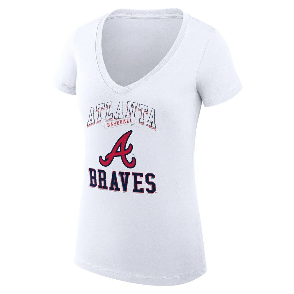 Atlanta Braves G-III 4Her by Carl Banks Women's Super-Slim Fit Lightweight Team Logo Graphic V-Neck T-Shirt - MLB T-shirts