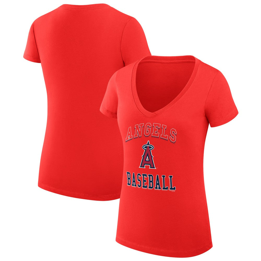 Los Angeles Angels G-III 4Her by Carl Banks Women's Super-Slim Fit Lightweight Team Logo Graphic V-Neck T-Shirt - MLB T-shirts