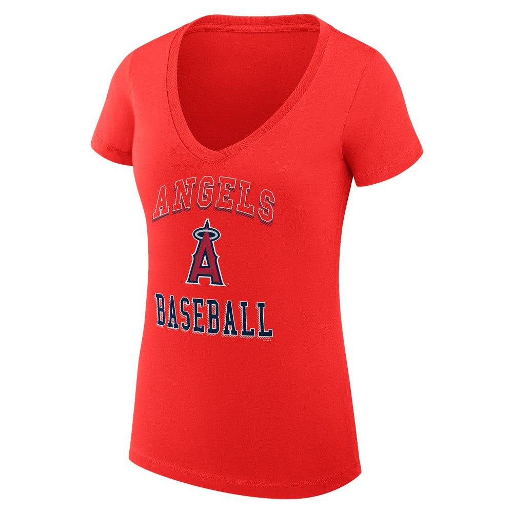 Los Angeles Angels G-III 4Her by Carl Banks Women's Super-Slim Fit Lightweight Team Logo Graphic V-Neck T-Shirt - MLB T-shirts