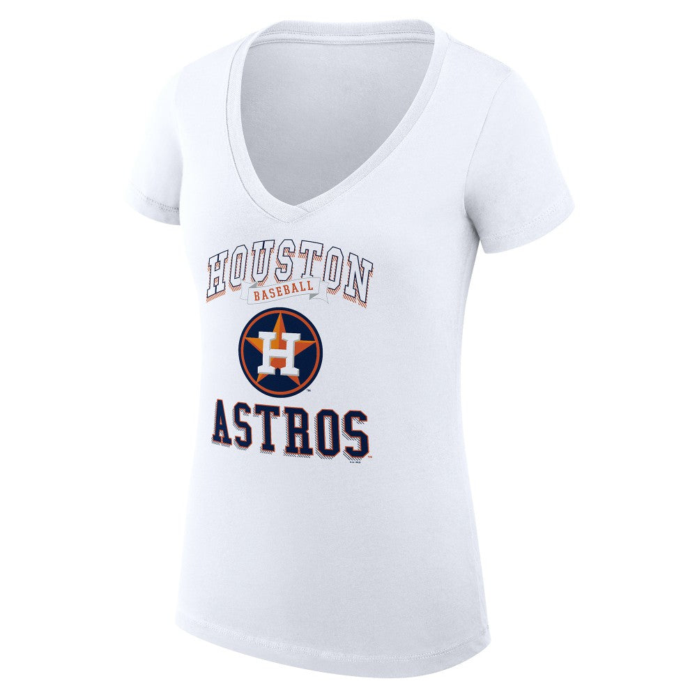 Houston Astros G-III 4Her by Carl Banks Women's Super-Slim Fit Lightweight Team Logo Graphic V-Neck T-Shirt - MLB T-shirts